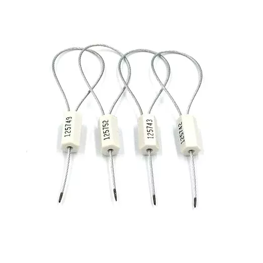 1000 pcs Numbered Security Cable Seals Pull-Tite Anti-Theft Trailer Tags Steel Wire Metal Cable Safety Padlock for Truck Container (White)