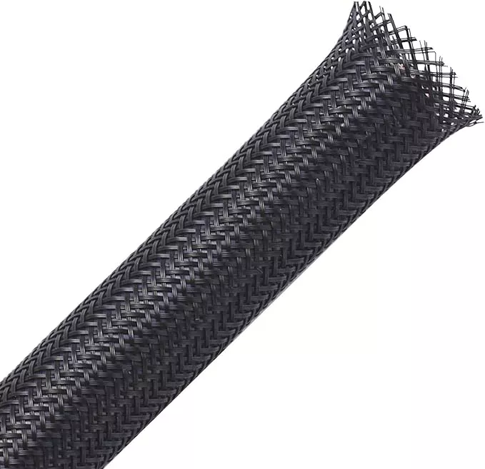 100ft - 3/4 inch PET Expandable Braided Sleeving – Black – Alex Tech Braided Cable Sleeve
