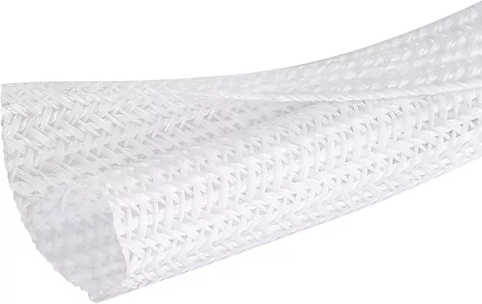 10ft - 1/2 inch Cable Sleeve Split Wire Loom Tubing for Power Audio USB Cable, Cord Management for TV Computer, Protects from Pets Chewing, White