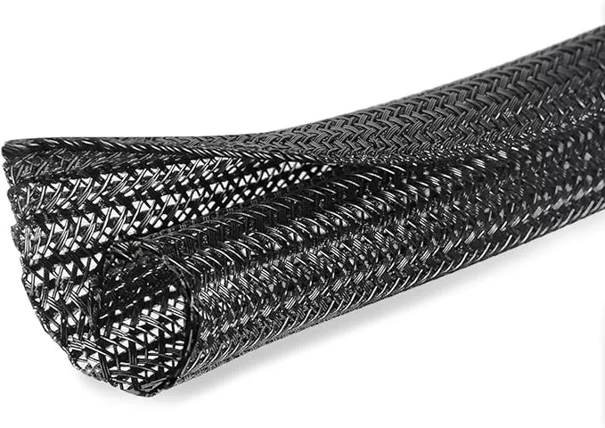 10ft - 3/8 inch Cord Protector Cable Sleeve Split Wire Loom Tubing for Power Cord Audio USB Cable, Cord Sleeve Cable Management for TV Computer, Cord Protectors from Pets Chewing, Black