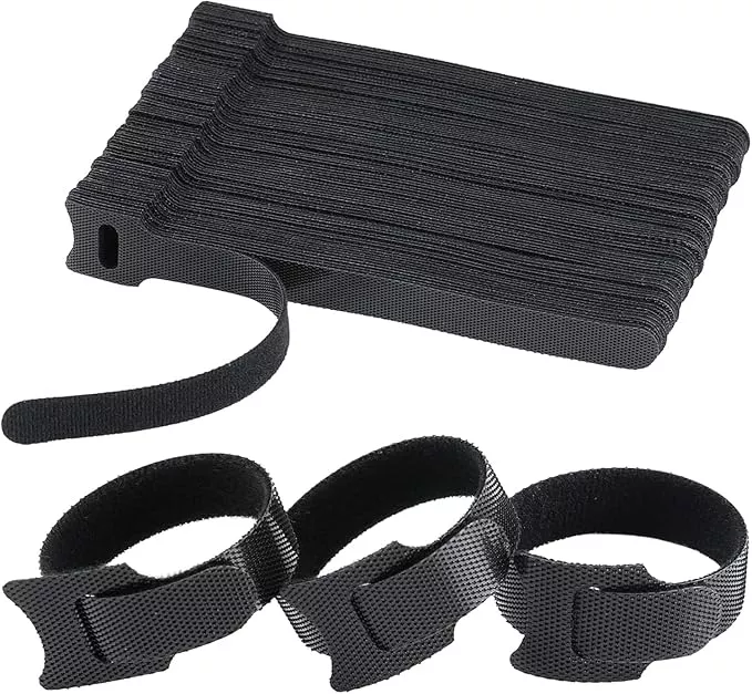 150PCS 8 Inch Reusable Cable Ties Wire Ties Cord Organizer Cable Organizer Adjustable Cable Management Black