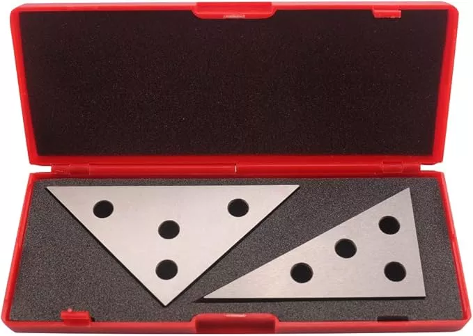 2 PCS Solid Precision 30-60-90 Degree Angle and 45-45-90 Degree Angle Plates
