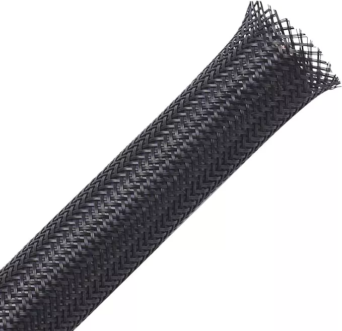 25ft - 1/8 inch PET Expandable Braided Sleeving – Black – Alex Tech Braided Cable Sleeve