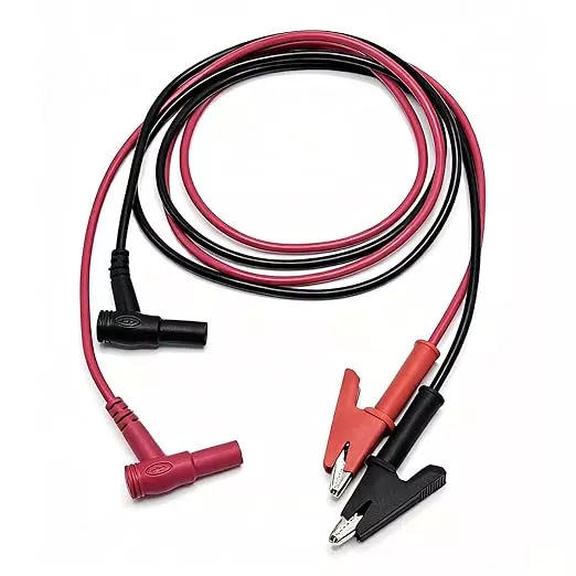 2Pcs 14 Gauge Multimeter Test Leads Right Angle Banana Plug to Alligator Clip, CAT III 1000V 10A Heavy Duty PVC Wire for Electrical Testing 3 Feet