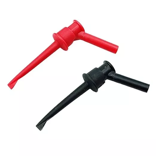 2PCS Mini Grabber with 4mm Banana Plug Universal Digital Display Push Probe Test Clips for Multimeter Leads