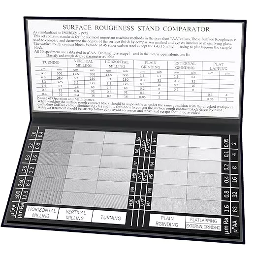 30PCS Surface Roughness Comparator,Surface Finish Comparator Set,Roughness Test Block Ra0.05-12.5mm Microfinish Comparator for Machinery Manufacturing Lathe Teaching