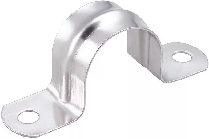 50 Pcs 1inch Rigid Pipe Strap,Two Hole Stainless Steel Strap U Bracket, Widened Tube Strap Tension Clip Assortment Kit Heavy Duty Pipe Clamp for Pipe Fixing（32mm）