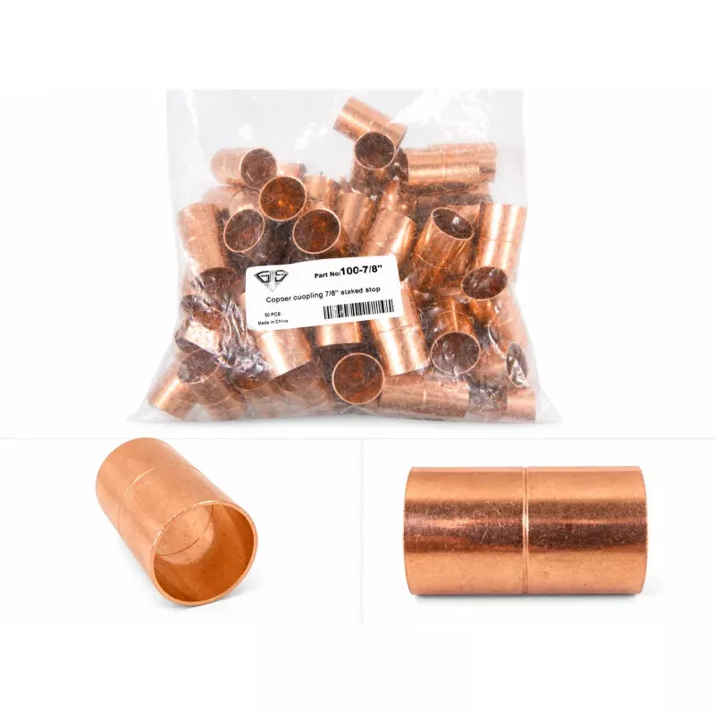 (50 PCS) Copper Coupling 7/8" Staked Stop ACR HVAC Refrigeration Fitting