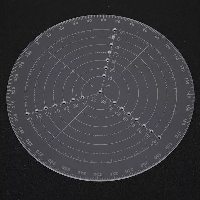 8" Round Center Finder Compass Transparent Acrylic, Easily Identify Center or Draw Circles, Lathe Work and Woodturners, for Woodworking Lovers