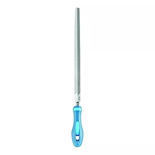 8" Three Square File - DIY Packaged Smooth Cut, with Handle