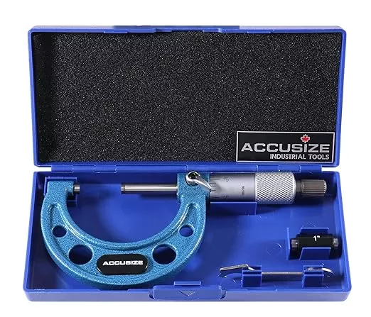 Accusize Industrial Tools 1-2 inch by 0.0001'' Ultra-Precision Outside Micrometer, Eg00-0002