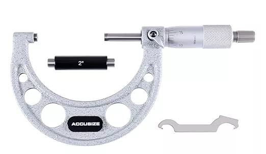 Accusize Industrial Tools 2-3" x 0.0001" Ultra-Precision Outside Micrometer, EG00-0003