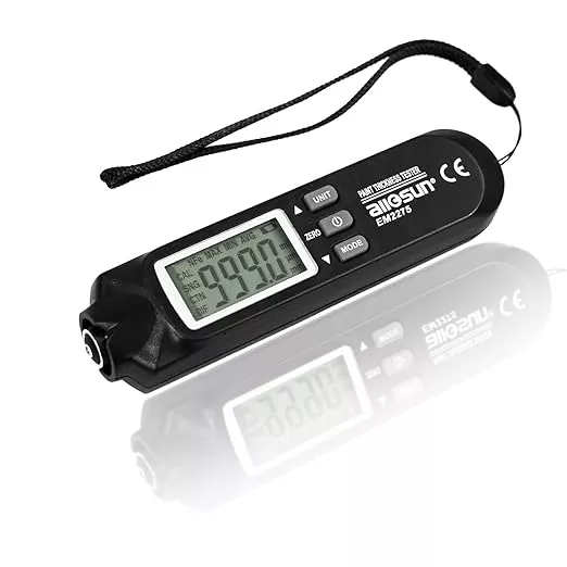 allsun Digital Paint Thickness Tester Car Paint Depth Gauge Meter UM/mil,0-2000UM Range Auto Power Off 3 Data Hold Modes