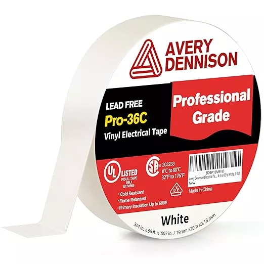 Avery Dennison Electrical Tape, Professional Grade PVC Electric Tape, UL/CSA Listed Insulating Vinyl Tape for Electrical, Repairs, Automotive and Equipment, Pro-36C, ¾ in x 66 ft, Green, 1 Roll