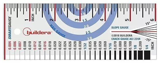 BUILDERA SMARTGAUGE MULTICOMPARATOR Inspection Tool | Seven Measurements: Length, Lippage, Crack Width, Material Width, Slope, Hail-Impact, Common Nails