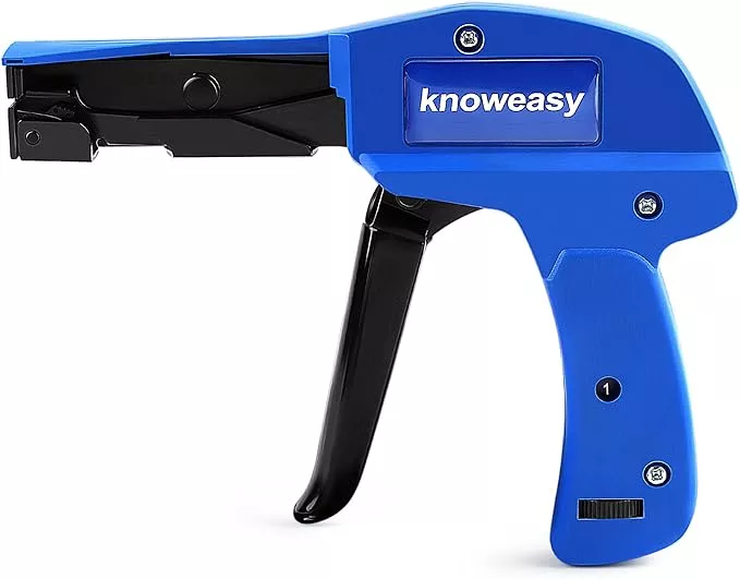 Cable Tie Gun,Knoweasy Fastening Cable Tie Tool,Die-Cast Steel Flush Cut Zip Tie Tool with Steel Handle for Nylon Cable,7 Inches Length Zip Tie Gun