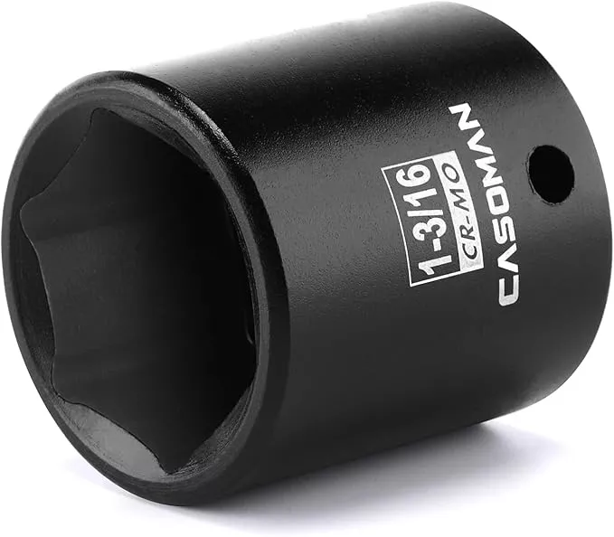CASOMAN 1/2" Drive x 1-3/16" Impact Socket, 6-Point, SAE, CR-MO