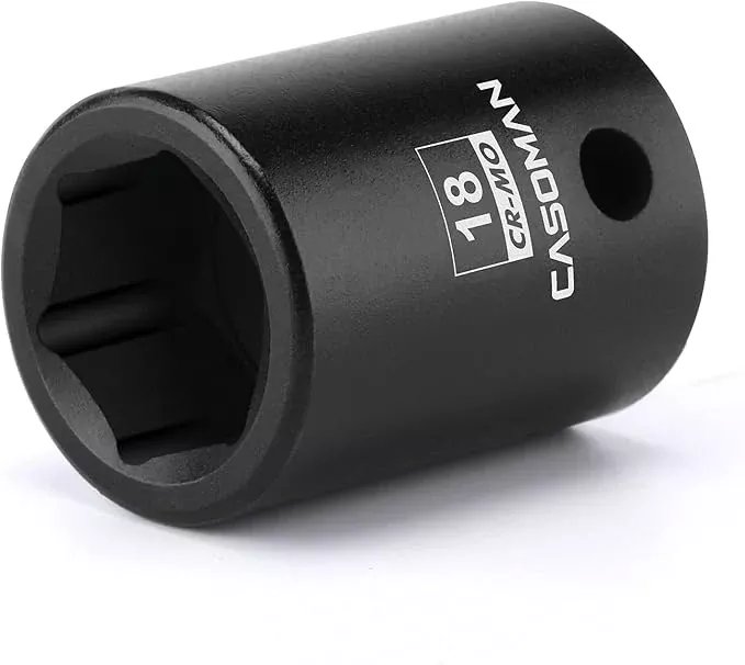 CASOMAN 1/2" Drive x 18mm Impact Socket, 6-Point, Metric, CR-MO