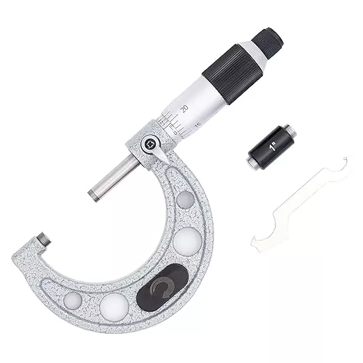 Clockwise Tools MMTR-02 Premium Outside Micrometer with Carbide Tip 1-2" Measuring Range 0.0001" Graduation Precision Machinist Tool