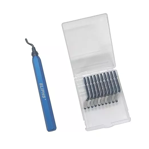 Deburring Tool Kit with 11pcs HSS Blades, Deburring Tool for Metal Resin Plastic Wood Aluminum Copper | 3D Printing | Pipe deburring, 360 Degree Rotary Head