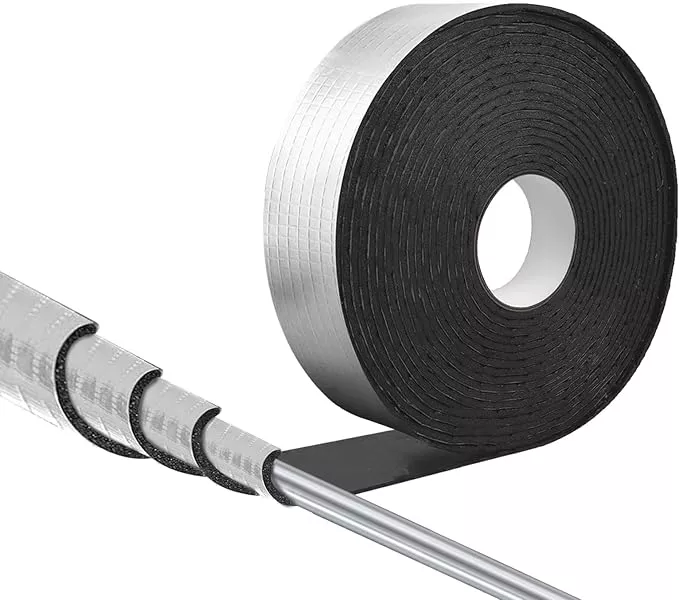 DGSL Pipe Insulation Wrap, 2" Wide X 33 Ft (1 Roll) Pipe Insulation Foam Tube, Self-Adhesive AC Line Insulation for Winter Freeze Protection