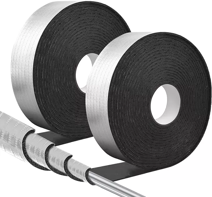 DGSL Pipe Insulation Wrap, 2" Wide X 66 Ft (2 Roll) Pipe Insulation Foam Tube, Self-Adhesive AC Line Insulation for Winter Freeze Protection