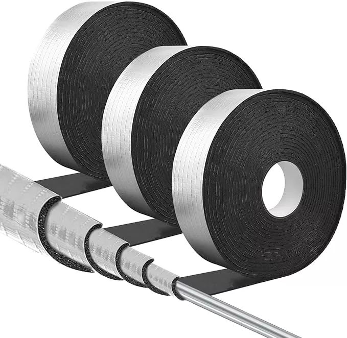DGSL Pipe Insulation Wrap, 2" Wide X 99 Ft (3 Roll) Pipe Insulation Foam Tube, Self-Adhesive AC Line Insulation for Winter Freeze Protection