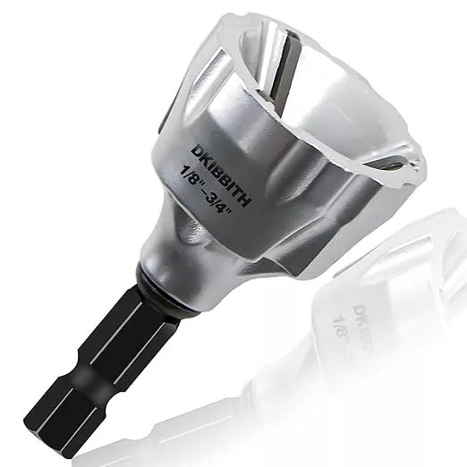 DKIBBITH Heavy-Duty Deburring Chamfer Tool with Sharp Tungsten Carbide Blades, Fast Hex Shank Deburr, External Burr Removal for Metal Rod Bolt Pipe 3D Printing PVC in 1/8" to 3/4" Diameter (3~19mm)