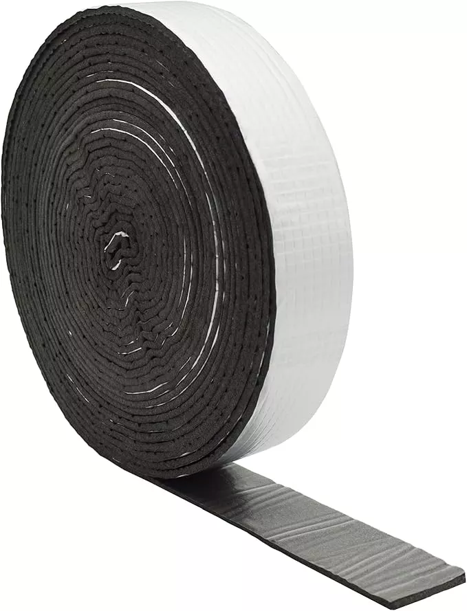 DOBTIM Foam Foil Pipe Insulation Wrap 2 in x 32 ft,Reflective Foil Insulation Tape Self Adhesive with High Resilience for Pipe Insulation Wrap
