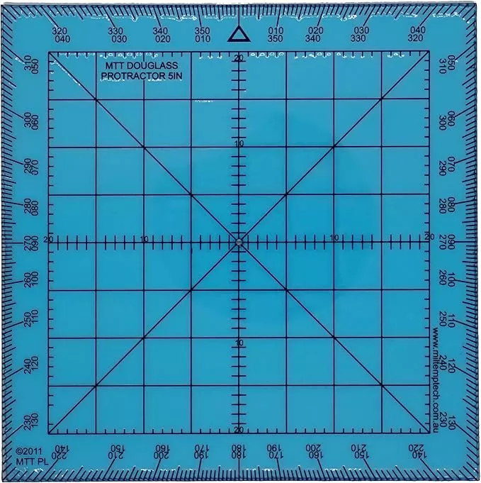 Douglas Protractor Graduated in Degrees for Angle Measurements and map Plotting for Outdoor, Marine or air Navigation, Hiking, Orienteering and Survival