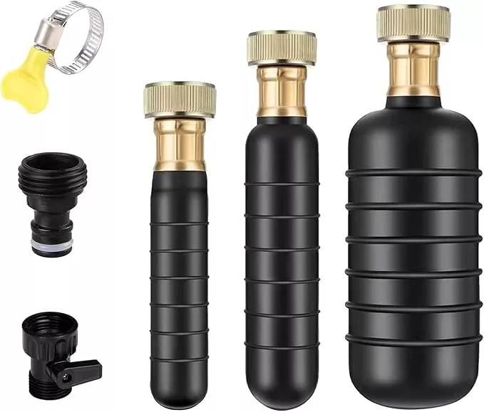 Drain Cleaning Bladder- Fits 1" to 2" Pipes, 3/4" Hose Thread Valve,Ideal for Sinks, Showers, Tubs & Sewer Lines, Rubber, Easy Daily Use, Cold Water Only (M:1.5" to 3")