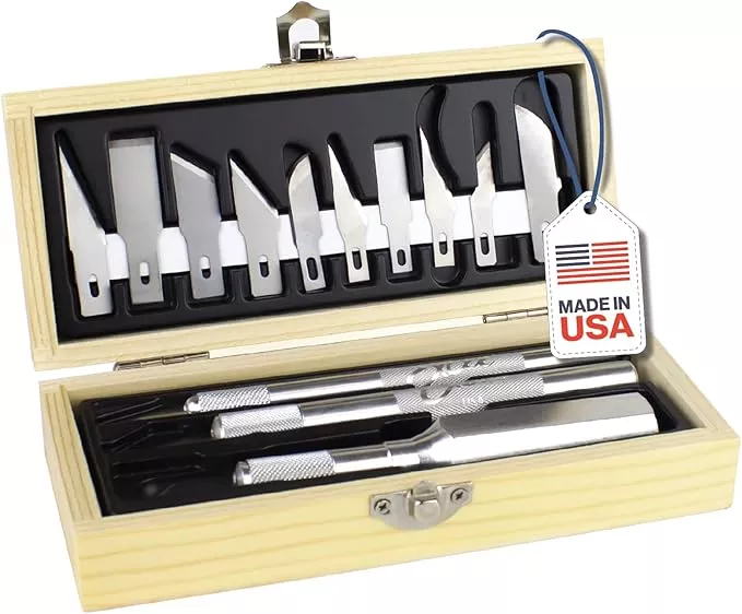 Excel Blades Craftsmen Set, 13-Piece Precision Craft Knife Set With Case – Includes Light To Heavy Duty Handles And Assorted Blades For Crafting, Scrapbooking, DIY, And Precision Cutting