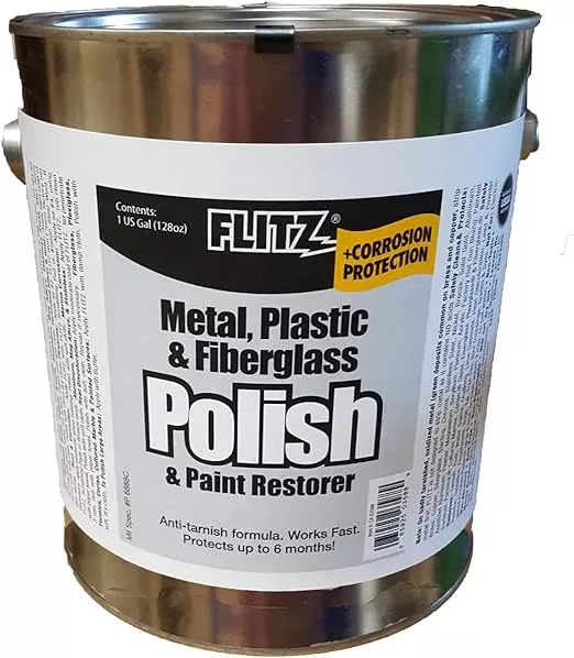 Flitz Multi-Purpose Metal Polish Paste - 1 Gallon Tub of USA-Made Chrome Polish - Works on Stainless Steel, Aluminum, Plastic, Jewelry and Cars - Non-Abrasive Cleaner & Rust Remover (1 Pack)