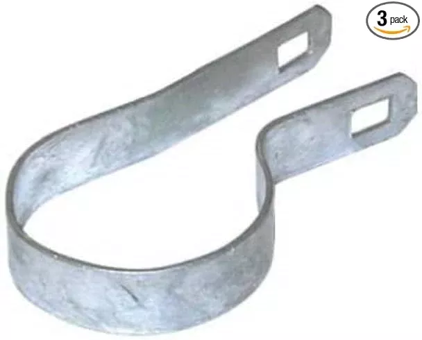 Galvanized Steel Chain Link Tension Band, Durable Steel Chain Link Fence Hardware, Rust-Resistant, Easy Install, Includes Required Bolt (10, 2-3/8")