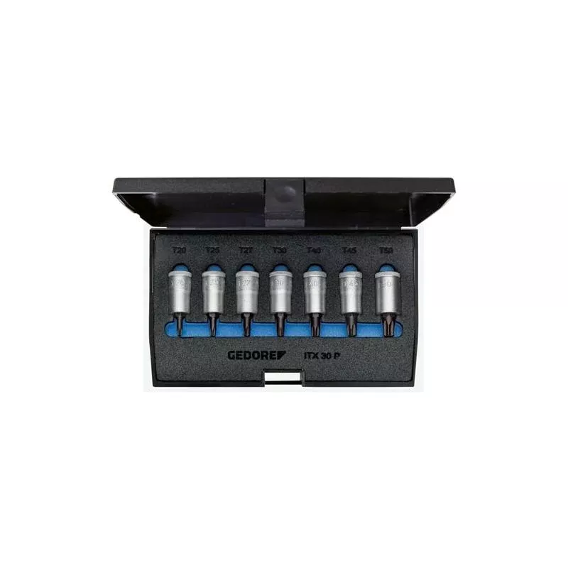 Gedore 1509926 Screwdriver bit socket set 3/8" 7 pcs TORX T20-50