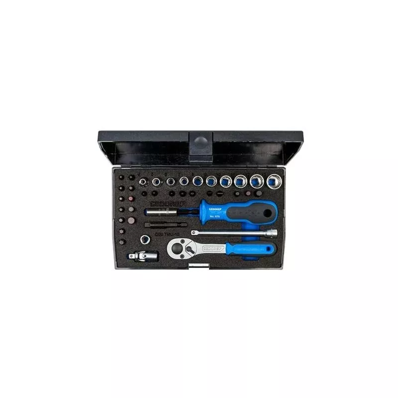 Gedore 1815660 Socket Set 1/4 Inch Drive, 40 pcs UD-IN-IS-PH-PZ-TX