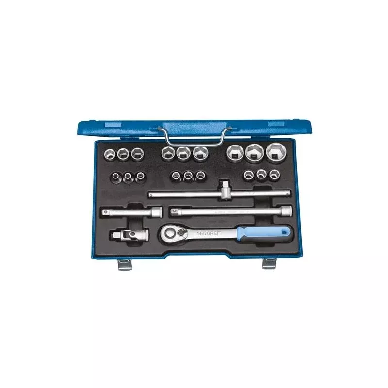 Gedore 2545837 Socket Set 1/2 Inch Drive, 23 Piece Hex 8-32 mm