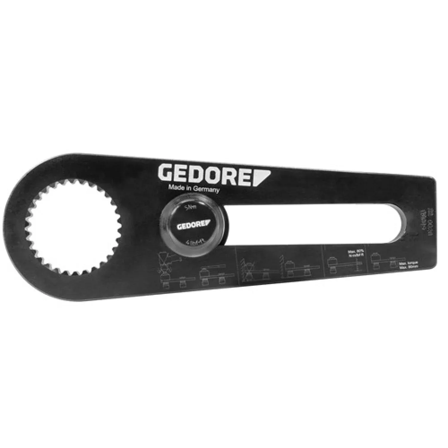 Gedore 2653400 Reaction arm L-form straight for DVV-13, 3/4"