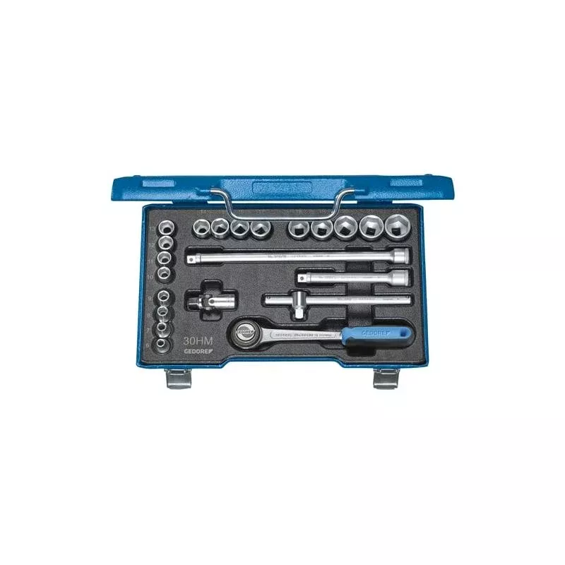 Gedore 6235470 Socket Set 3/8 Inch Drive, 22 Pcs Hex 6-22 mm