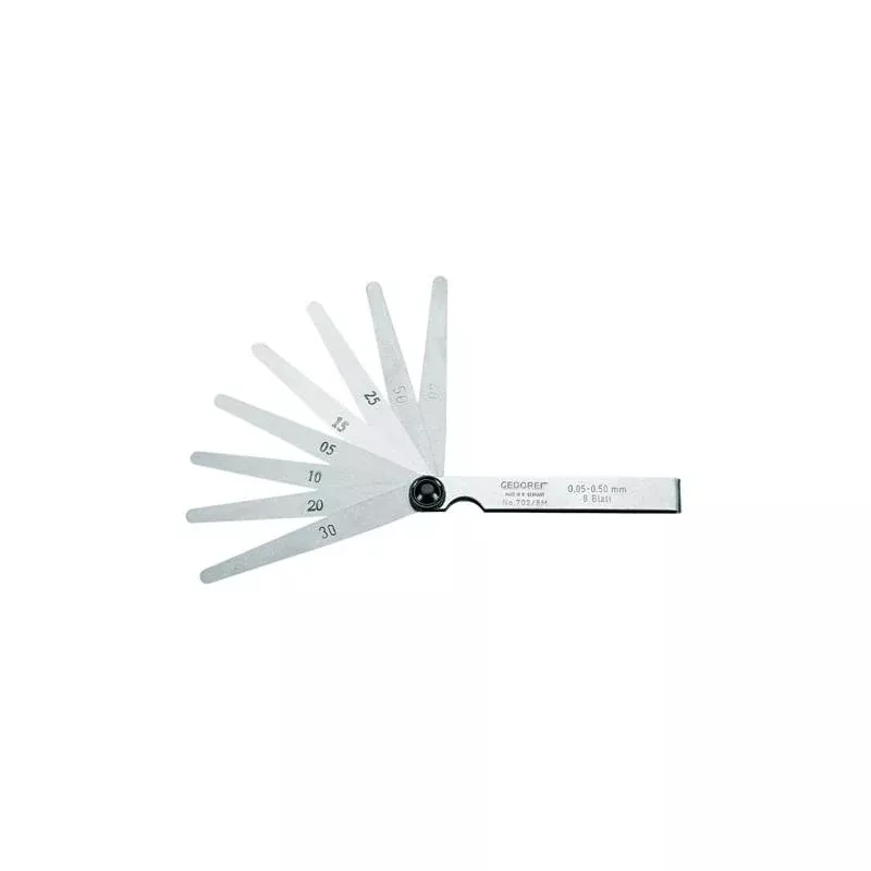 Gedore 6547520 Feeler Gauge Set, Fan Pattern 0.05-0.50 mm