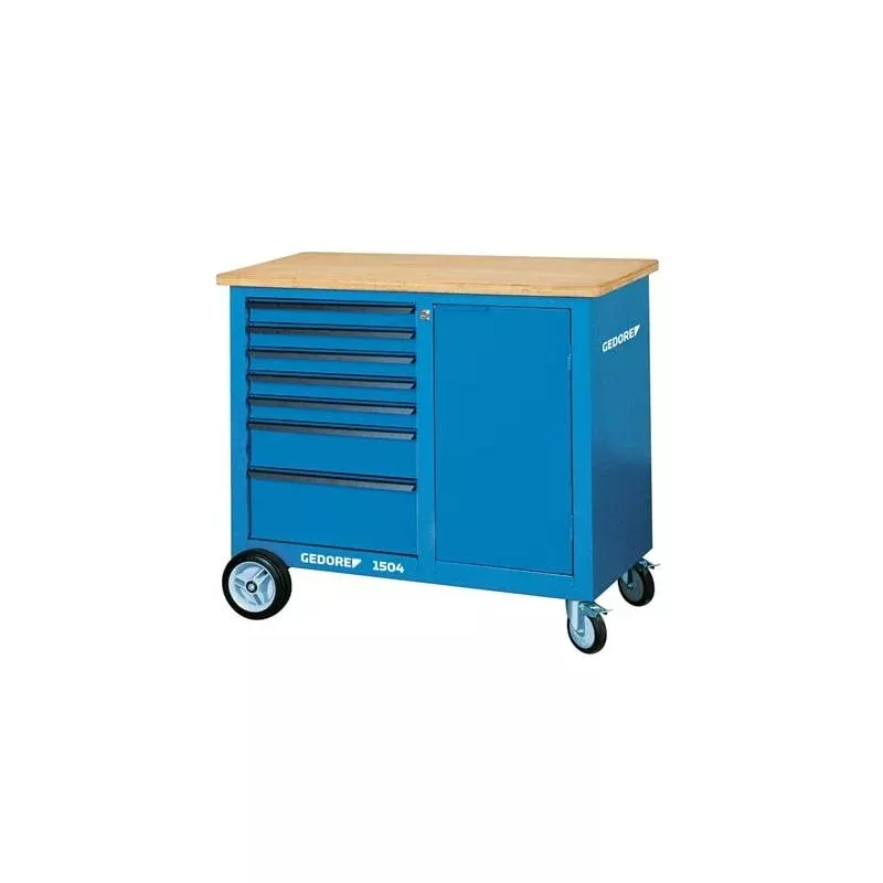 Gedore 6623050 Mobile workbench with 7 drawers and vice