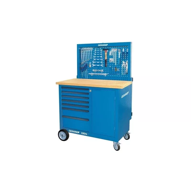 Gedore 6623990 Workbench with rear panel + hook assortment