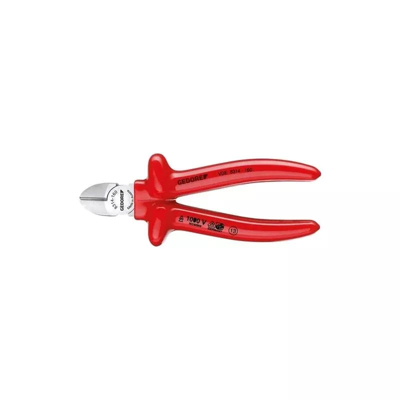Gedore 6743540VDE Side Cutter With VDE Dipped Insulation 140 mm