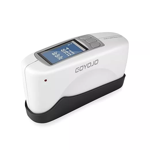 GOYOJO Three Angles Gloss Meter 20º 60º 85º Precision Glossmeters with Calibration Board, for Measure Stone, Paint, Ink, Marble, Floors, USB Interface Storage High End QC Software 5000 Data 0-200Gu