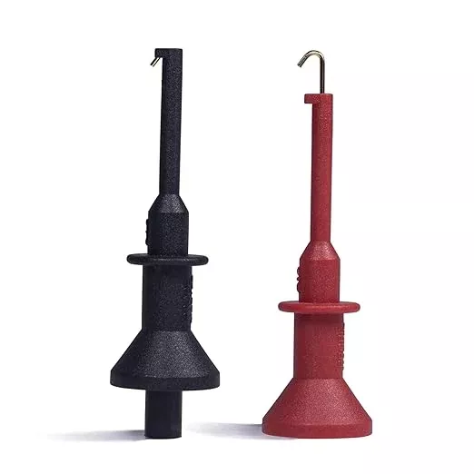 Grabber Micro Test Hook Clip for 4mm Plug Test Probe, Multimeter Mini Grabber Test Clips Conversion Connection for Push-in Pen Tip