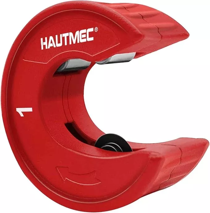HAUTMEC Pro1 Inch Automatic Copper Tube Cutter - 1 in. Maximum Nominal Pipe Capacity (1-1/8 in. Outer Diameter), for Copper, Aluminum, Brass Tube and Thin-wall Conduit, HT0217-PL