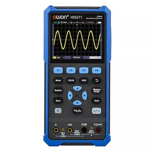 HDS271 OWON Oscilloscope Multimeter, 70MHz Bandwidth 1 Channel Digital Oscilloscope 3 in 1 Multi Multimeter Tester with 100KHz Signal Generator