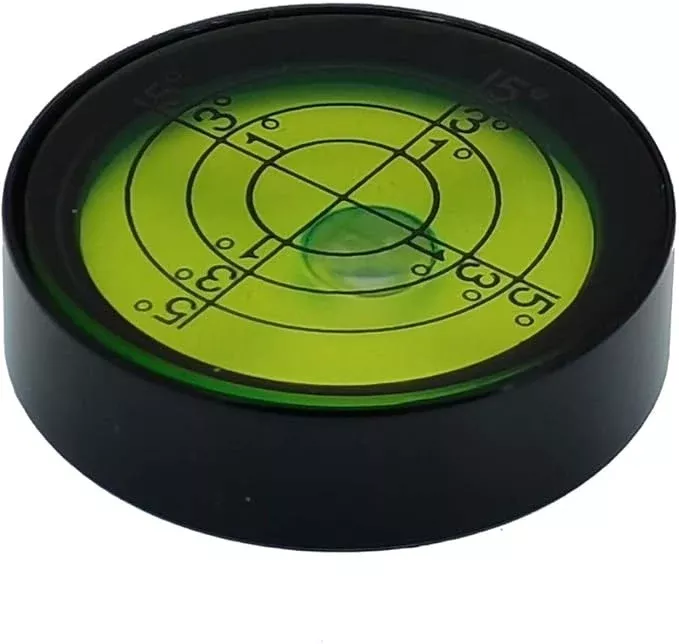 High Precision Horizontal Bubble Cardan Level Horizontal Bead Leveler Round Bubble Spirit Level Diameter 30mm (Green) (30X10mm（With magnetic))