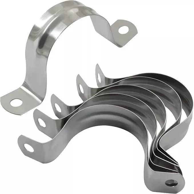 Hordion 10Pcs 1-9/16" Two Hole Strap U Bracket, M40 Rigid Pipe Strap Stainless Steel Conduit Clamp for Fixing Pipe