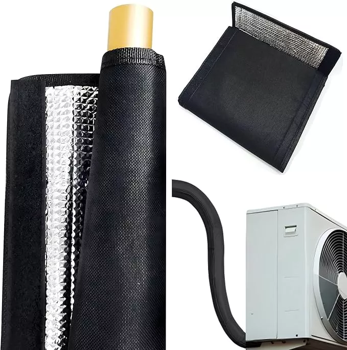 HVAC Pipe Insulation Wrap 3 Layers Flexible AC Line Insulation Cover 72 X 10.2 Inch Air Conditioner Hose Insulation Sleeve for Outdoor Mini Split